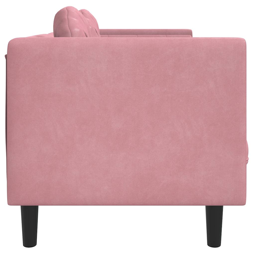 vidaXL Sofa 2-osobowa z poduszkami, różowa, aksamit