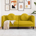 vidaXL Sofa 2-osobowa z poduszkami, żółta, aksamit