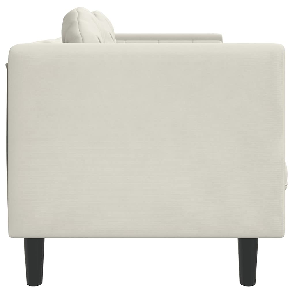 vidaXL Sofa 2-osobowa z poduszkami, kremowa, aksamit