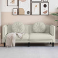 vidaXL Sofa 2-osobowa z poduszkami, kremowa, aksamit