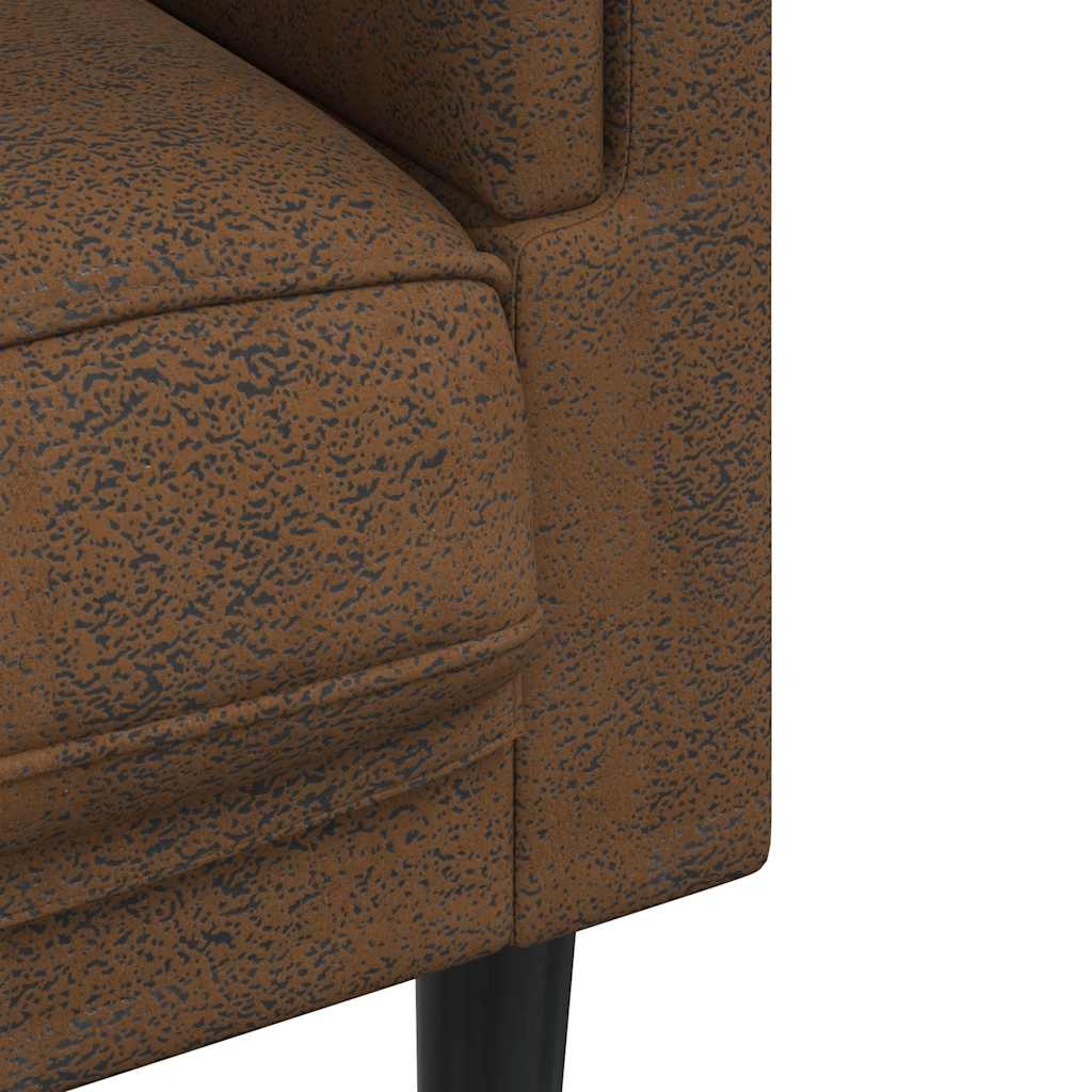 vidaXL Sofa 2-os., brązowa, sztuczna skóra zamszowa