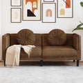 vidaXL Sofa 2-os., brązowa, sztuczna skóra zamszowa