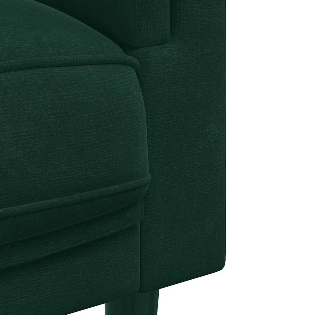 vidaXL Sofa 3-osobowa z poduszkami, ciemnozielona, aksamit