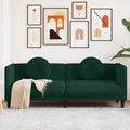vidaXL Sofa 3-osobowa z poduszkami, ciemnozielona, aksamit