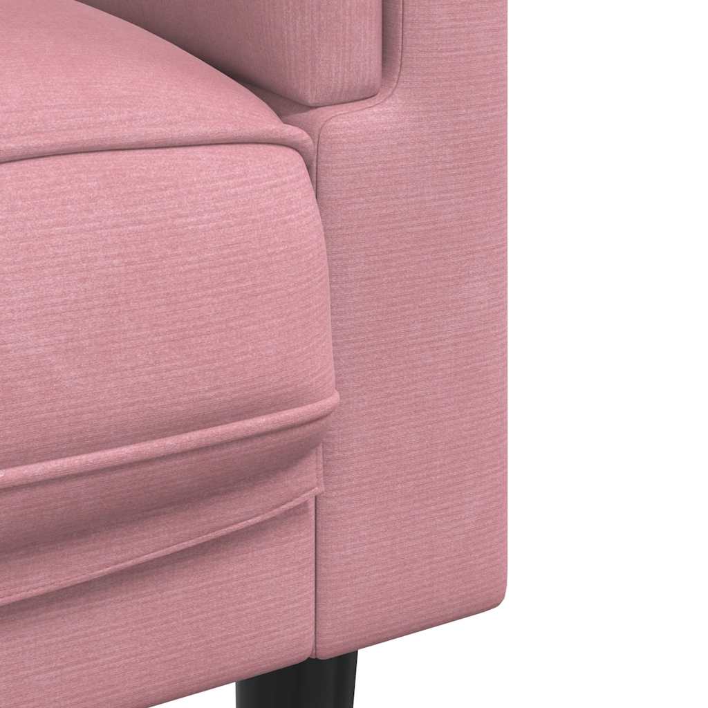 vidaXL Sofa 3-osobowa z poduszkami, różowa, aksamit