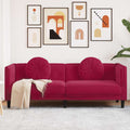 vidaXL Sofa 3-osobowa z poduszkami, winna czerwień, aksamit