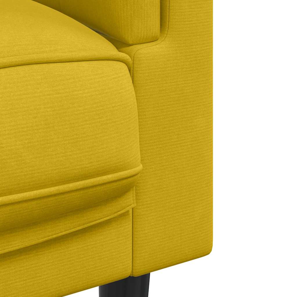 vidaXL Sofa 3-osobowa z poduszkami, żółta, aksamit