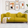 vidaXL Sofa 3-osobowa z poduszkami, żółta, aksamit