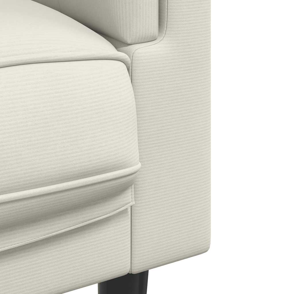 vidaXL Sofa 3-osobowa z poduszkami, kremowa, aksamit