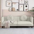 vidaXL Sofa 3-osobowa z poduszkami, kremowa, aksamit