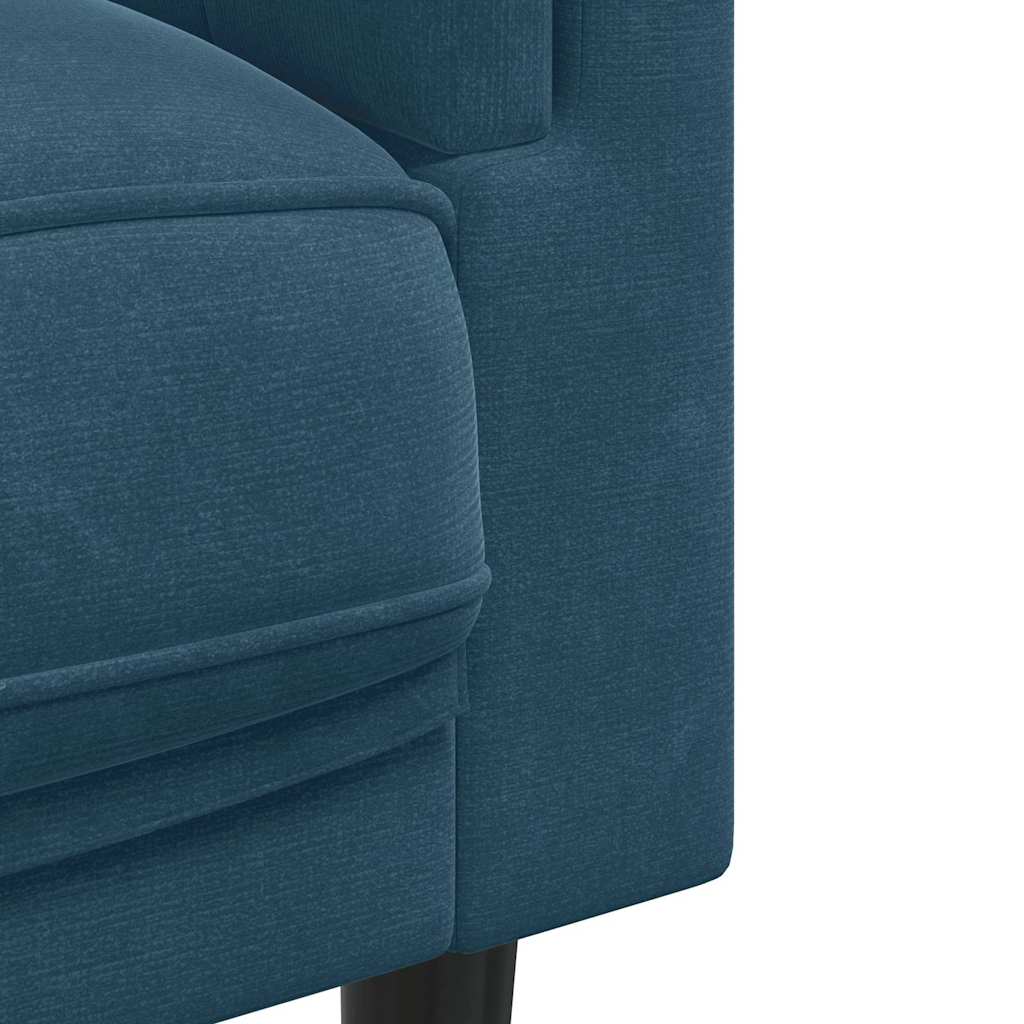 vidaXL Sofa 3-osobowa z poduszkami, niebieska, aksamit