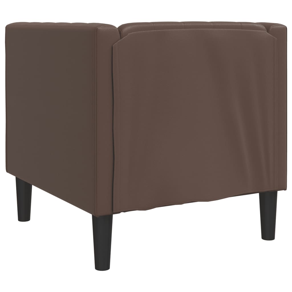 vidaXL Fotel Chesterfield, brązowy, tapicerowany sztuczną skórą