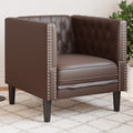vidaXL Fotel Chesterfield, brązowy, tapicerowany sztuczną skórą