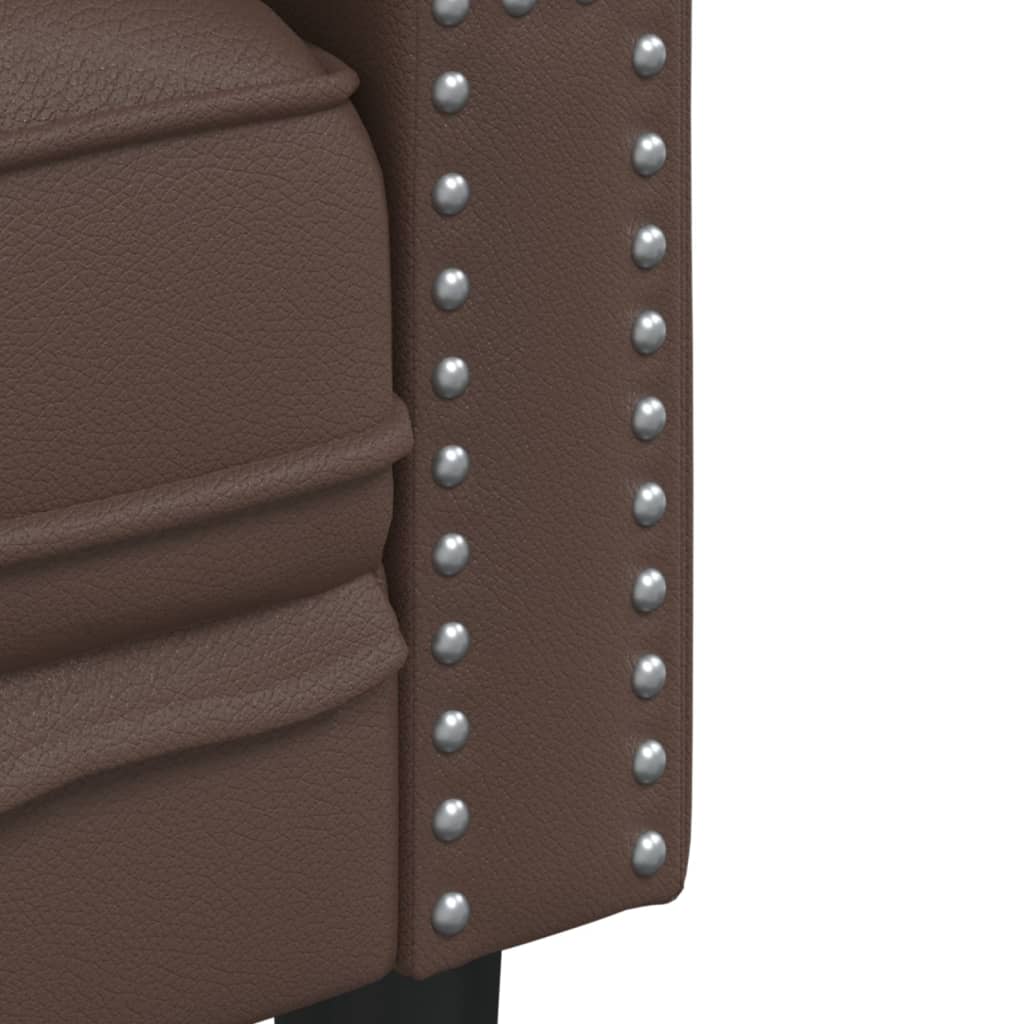 vidaXL Sofa Chesterfield, 2-os., brązowa, tapicerowana sztuczną skórą