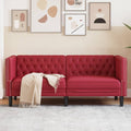 vidaXL Sofa Chesterfield, 2-os., bordowa, tapicerowana sztuczną skórą