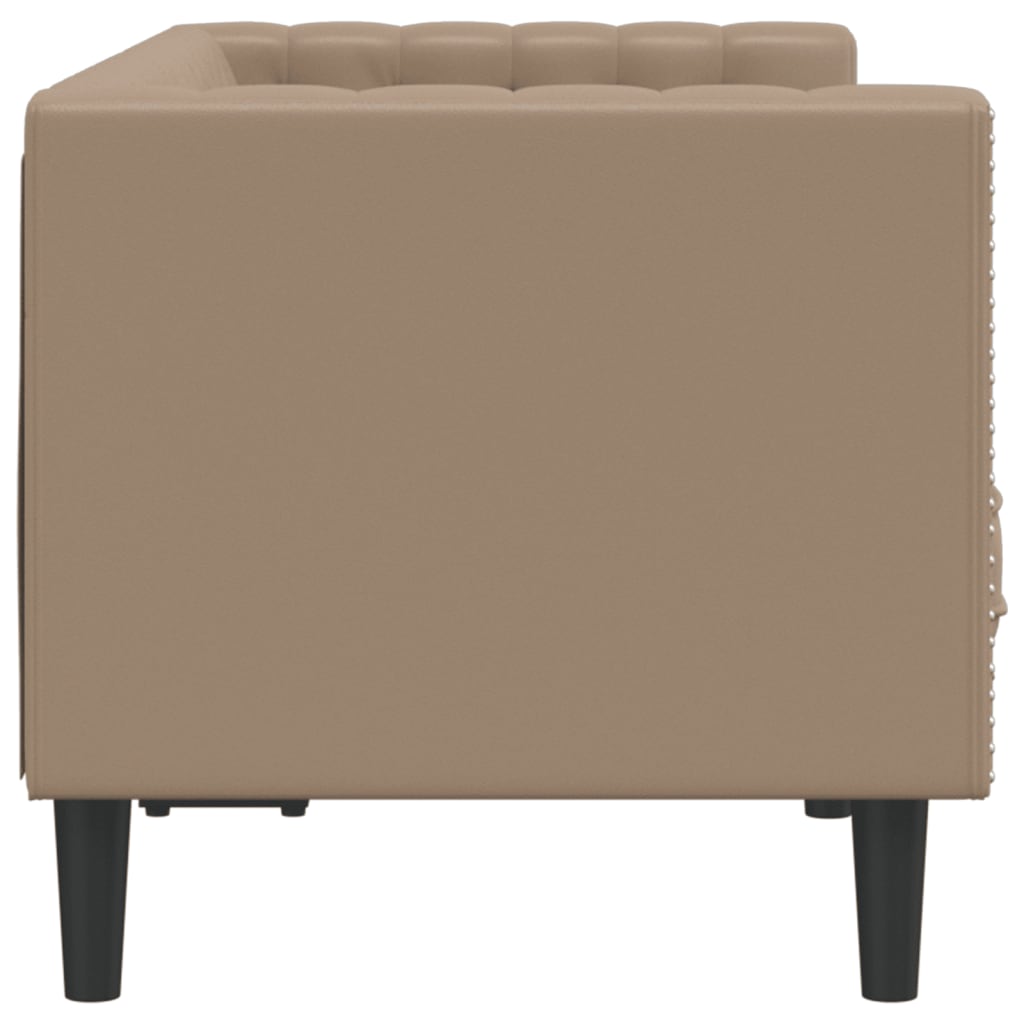 vidaXL Sofa Chesterfield, 2-os., cappuccino, sztuczna skóra