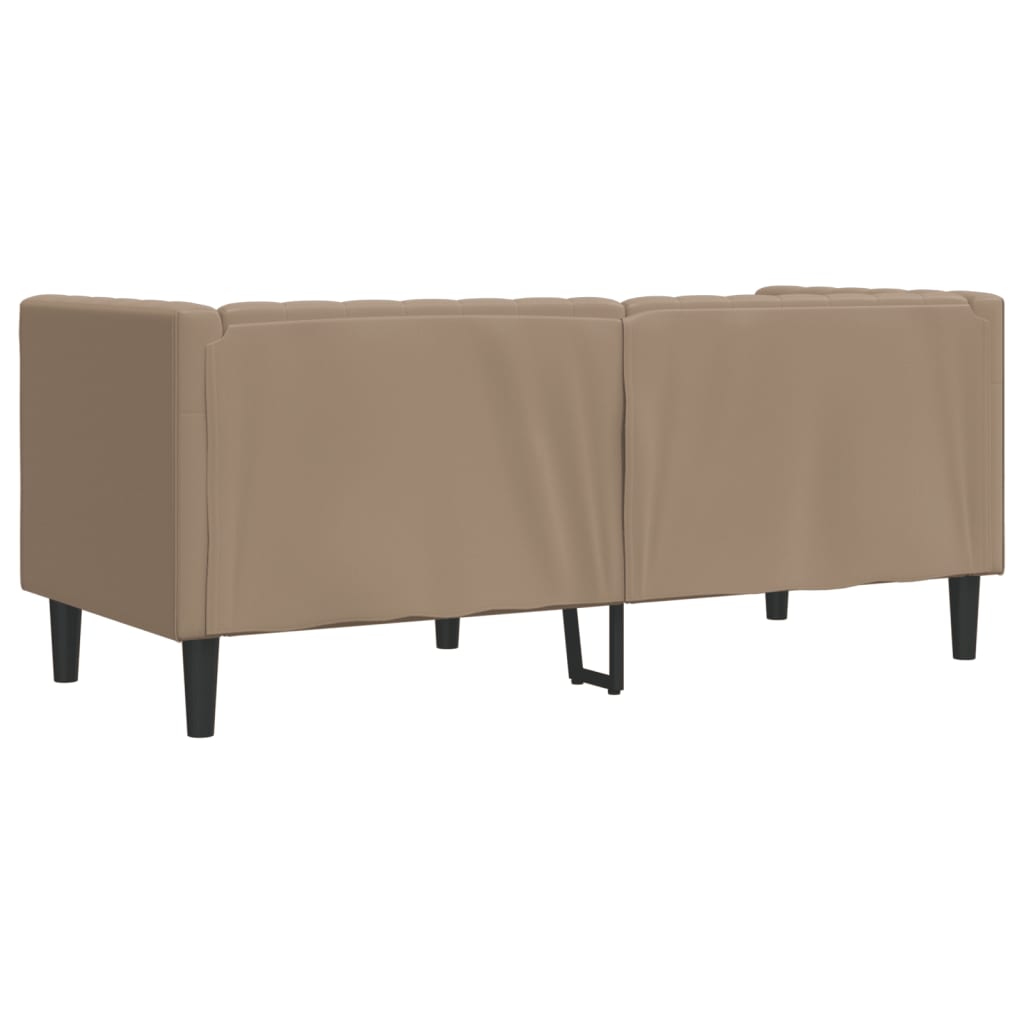 vidaXL Sofa Chesterfield, 2-os., cappuccino, sztuczna skóra