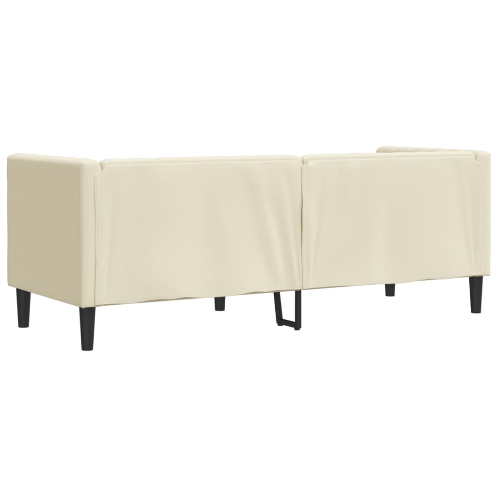 vidaXL Sofa Chesterfield, trzyosobowa, kremowa, sztuczna skóra