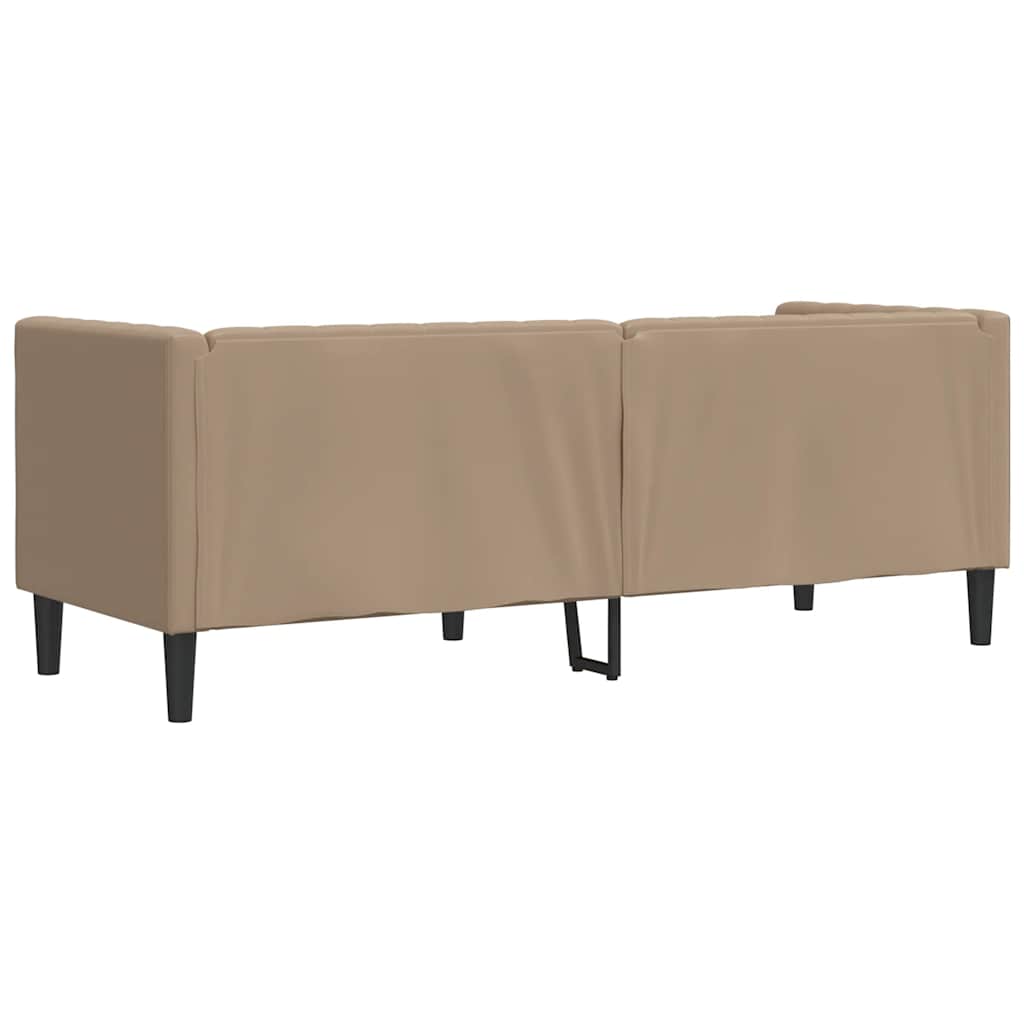 vidaXL Sofa Chesterfield, 3-os., cappuccino, sztuczna skóra