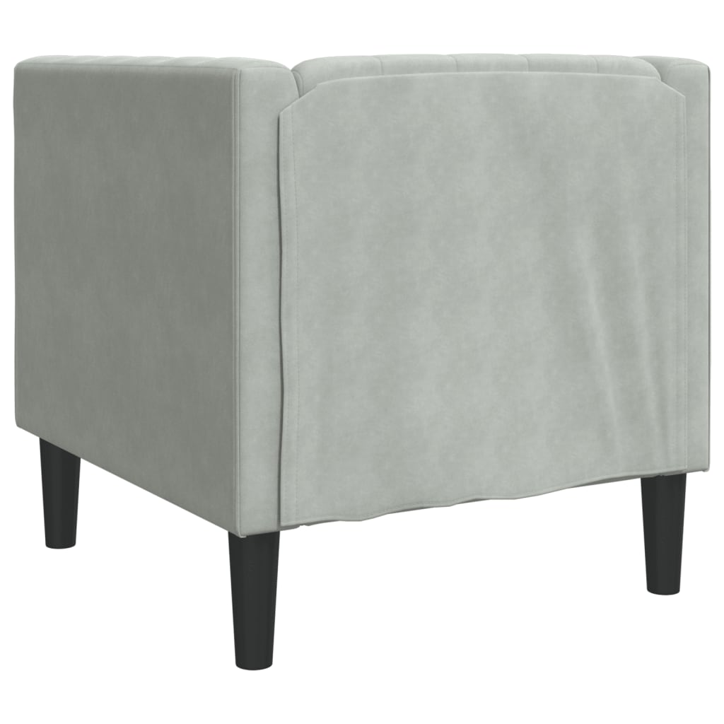 vidaXL Fotel Chesterfield, jasnoszary, tapicerowany aksamitem