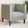 vidaXL Fotel Chesterfield, jasnoszary, tapicerowany aksamitem