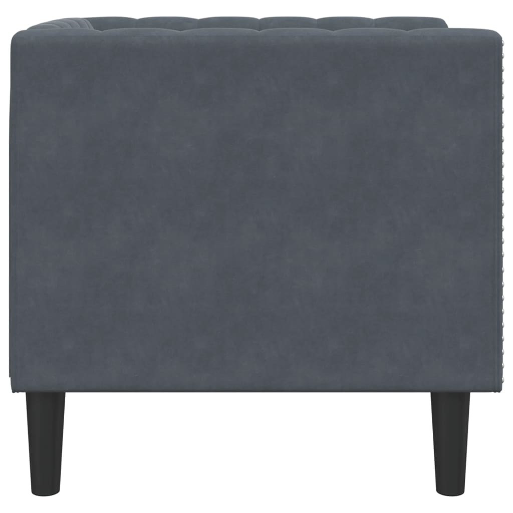 vidaXL Fotel Chesterfield, ciemnoszary, tapicerowany aksamitem
