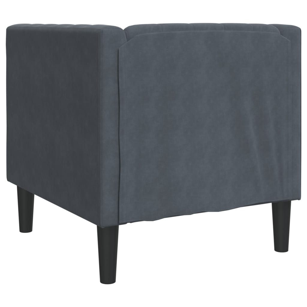 vidaXL Fotel Chesterfield, ciemnoszary, tapicerowany aksamitem