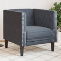 vidaXL Fotel Chesterfield, ciemnoszary, tapicerowany aksamitem