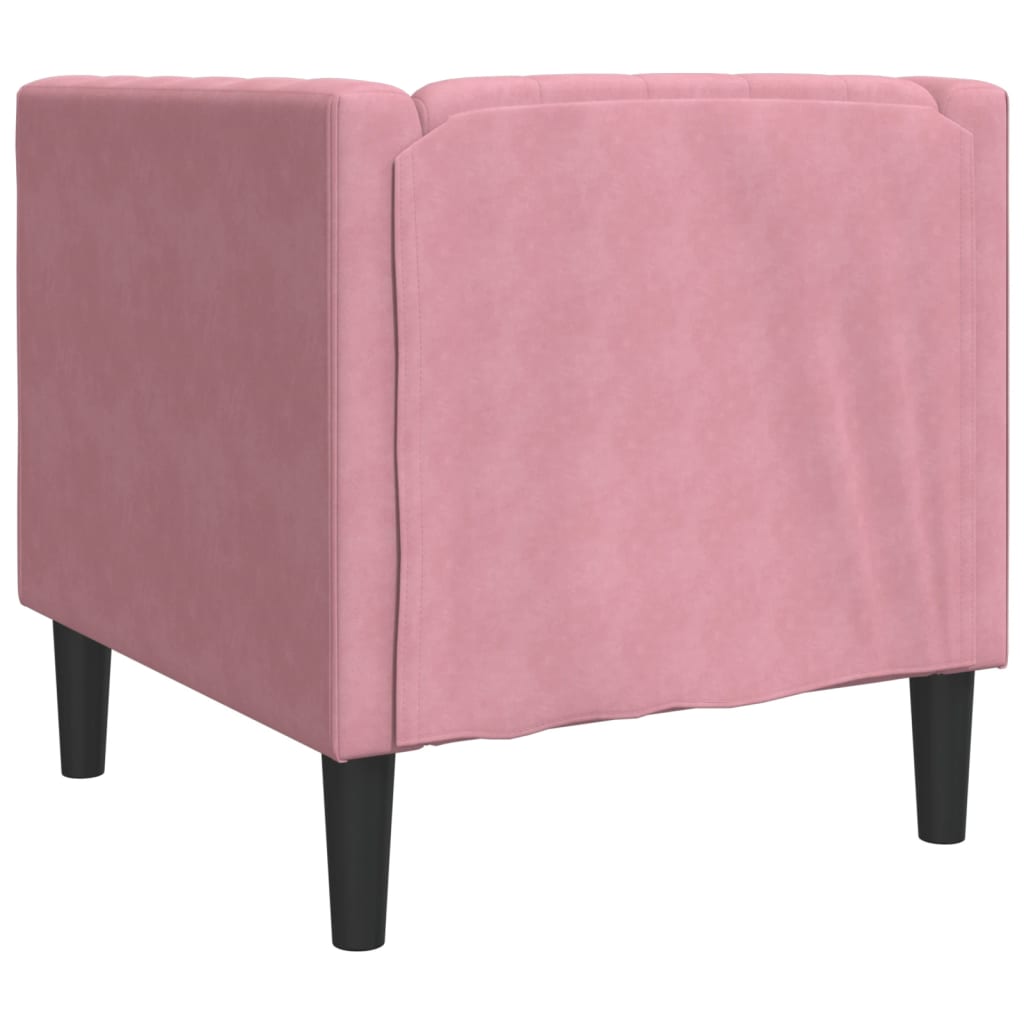 vidaXL Fotel Chesterfield, różowy, tapicerowany aksamitem