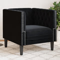 vidaXL Fotel Chesterfield, czarny, tapicerowany aksamitem