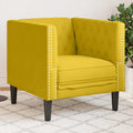 vidaXL Fotel Chesterfield, żółty, tapicerowany aksamitem