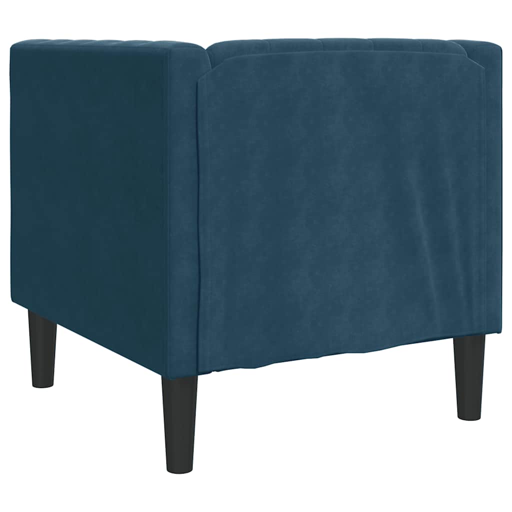 vidaXL Fotel Chesterfield, niebieski, tapicerowany aksamitem