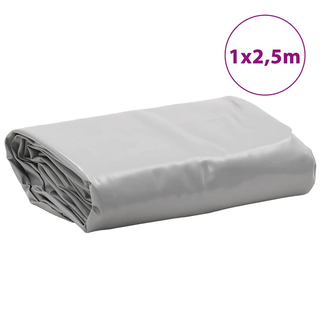 vidaXL Plandeka, szara, 1x2,5 m, 650 g/m²