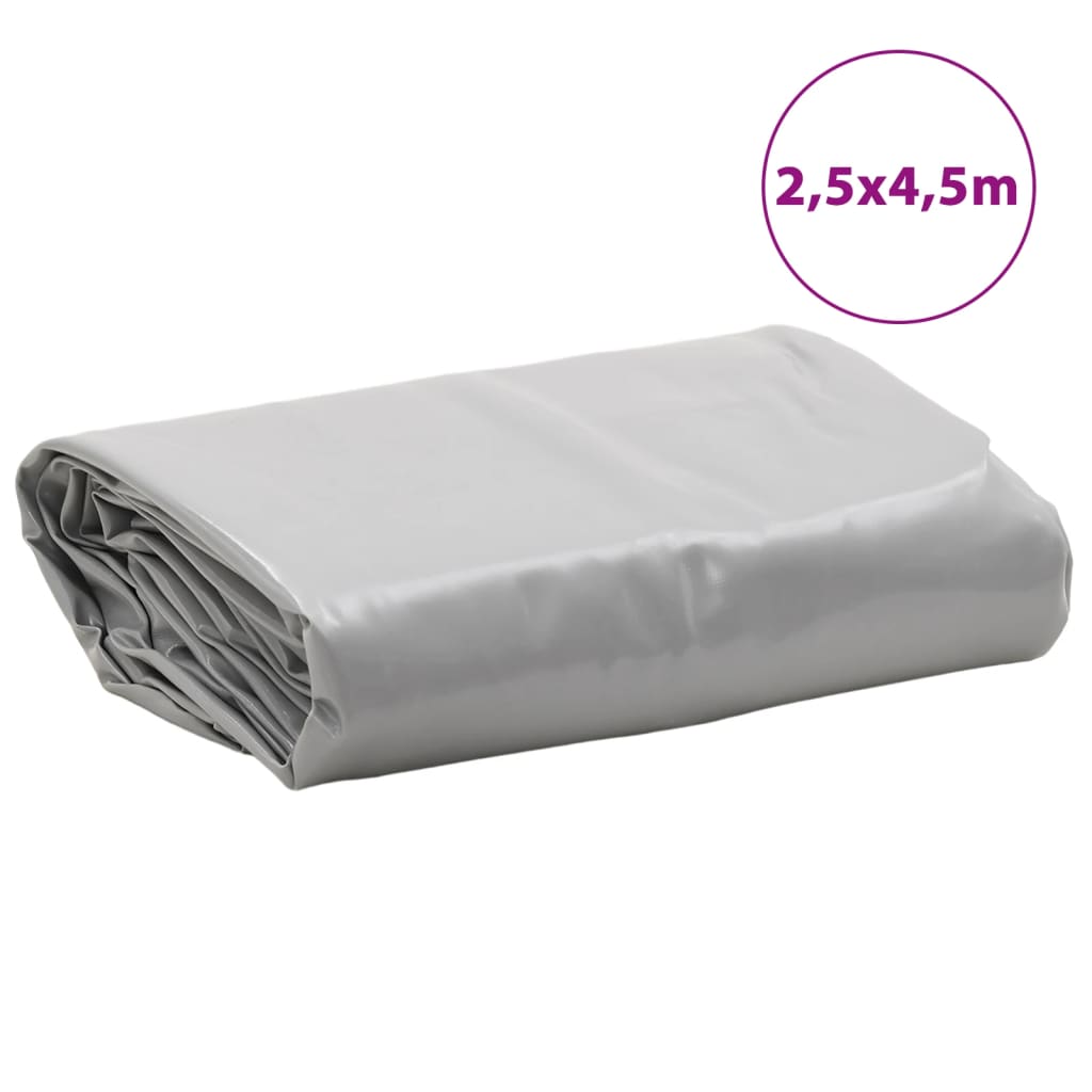 vidaXL Plandeka, szara, 2,5x4,5 m, 650 g/m²