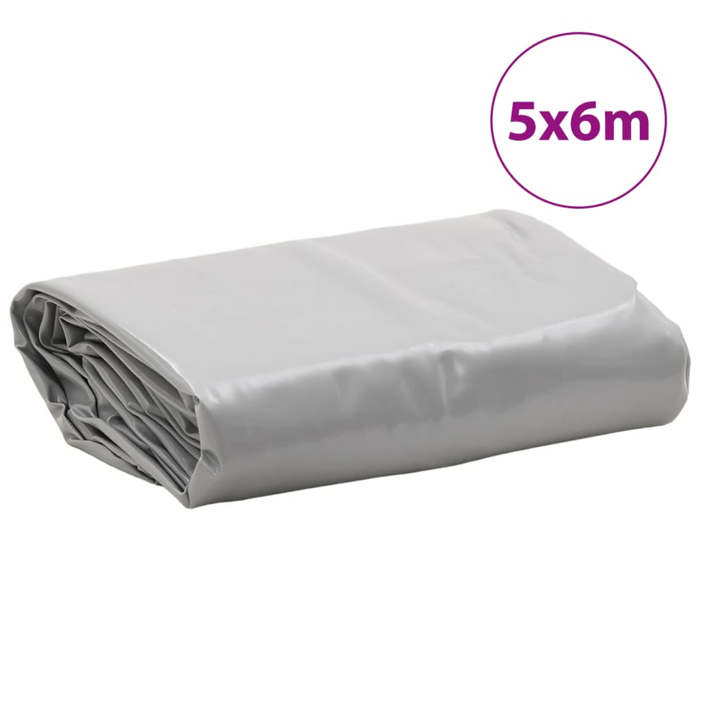 vidaXL Plandeka, szara, 5x6 m, 650 g/m²