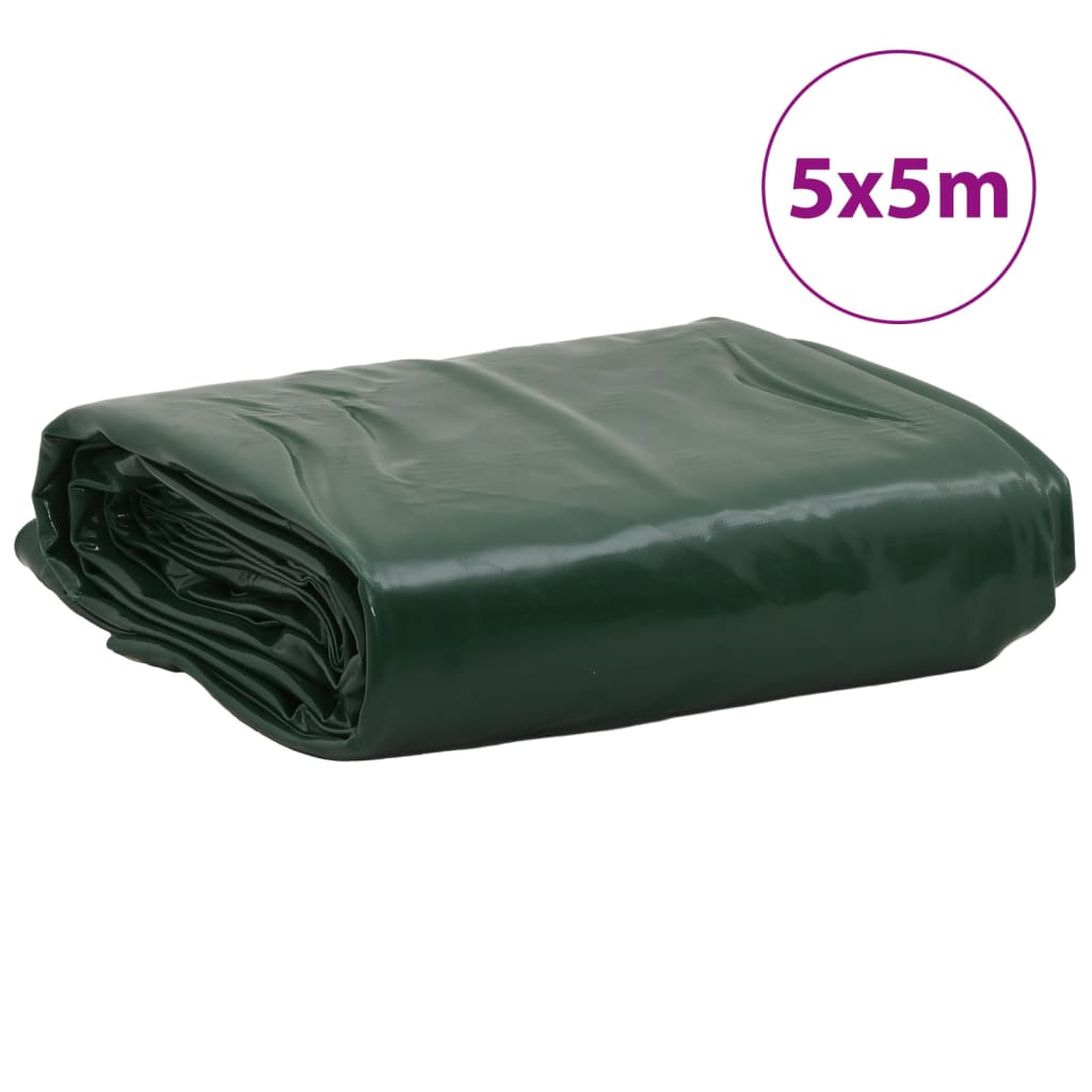 vidaXL Plandeka, zielona, 5x5 m, 650 g/m²