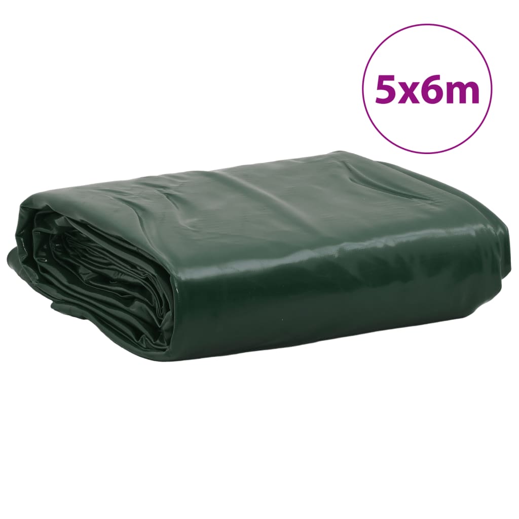 vidaXL Plandeka, zielona, 5x6 m, 650 g/m²