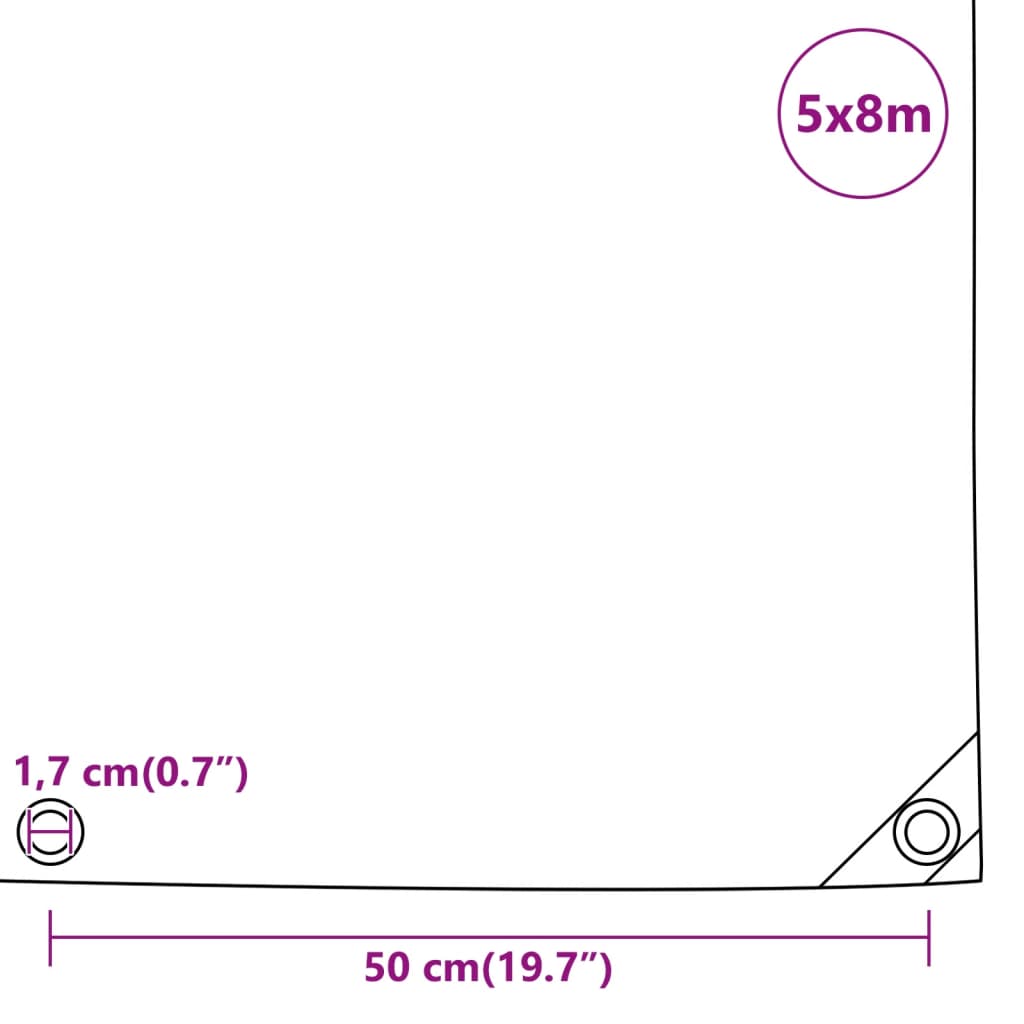 vidaXL Plandeka, niebieska, 5x8 m, 650 g/m²