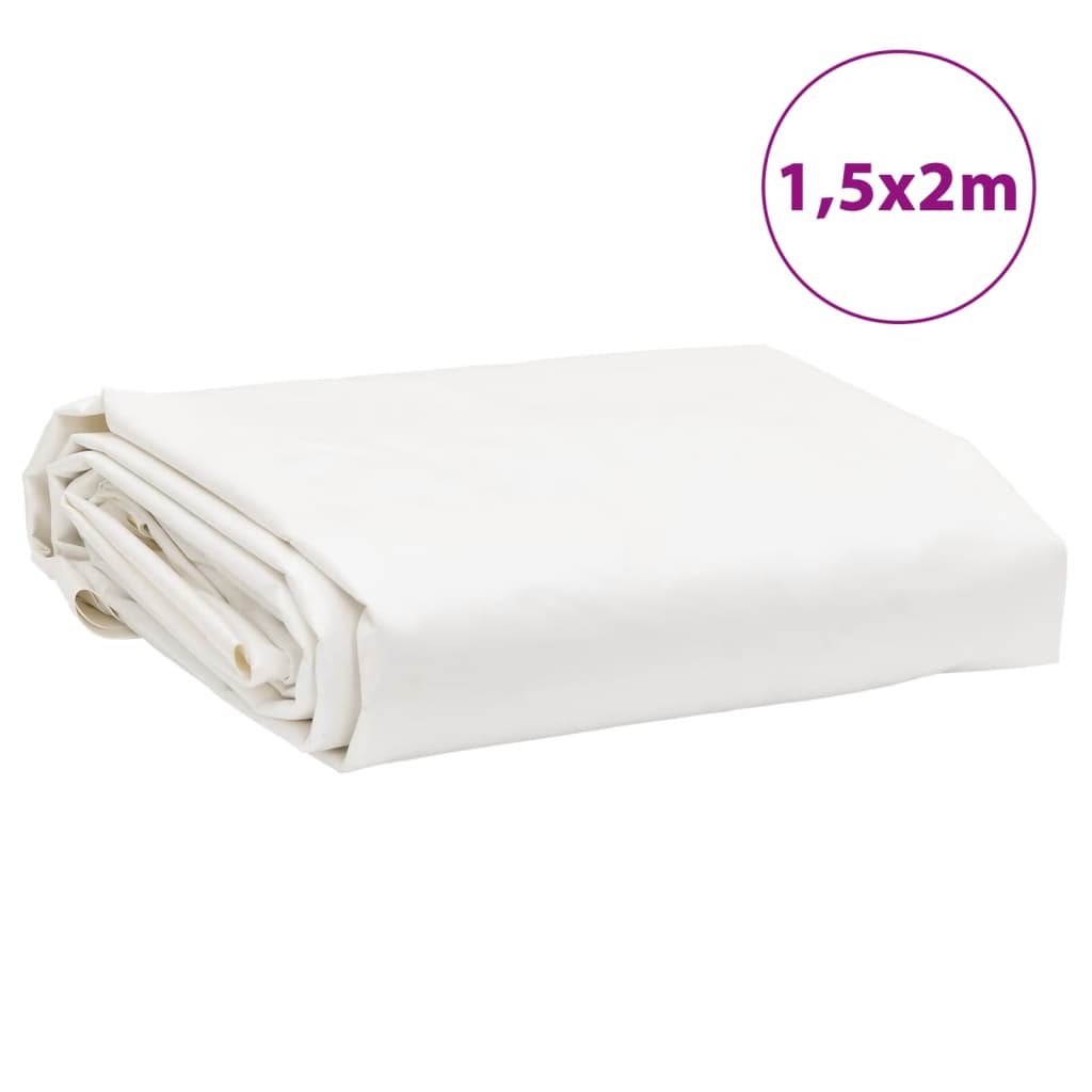 vidaXL Plandeka, biała, 1,5x2 m, 650 g/m²