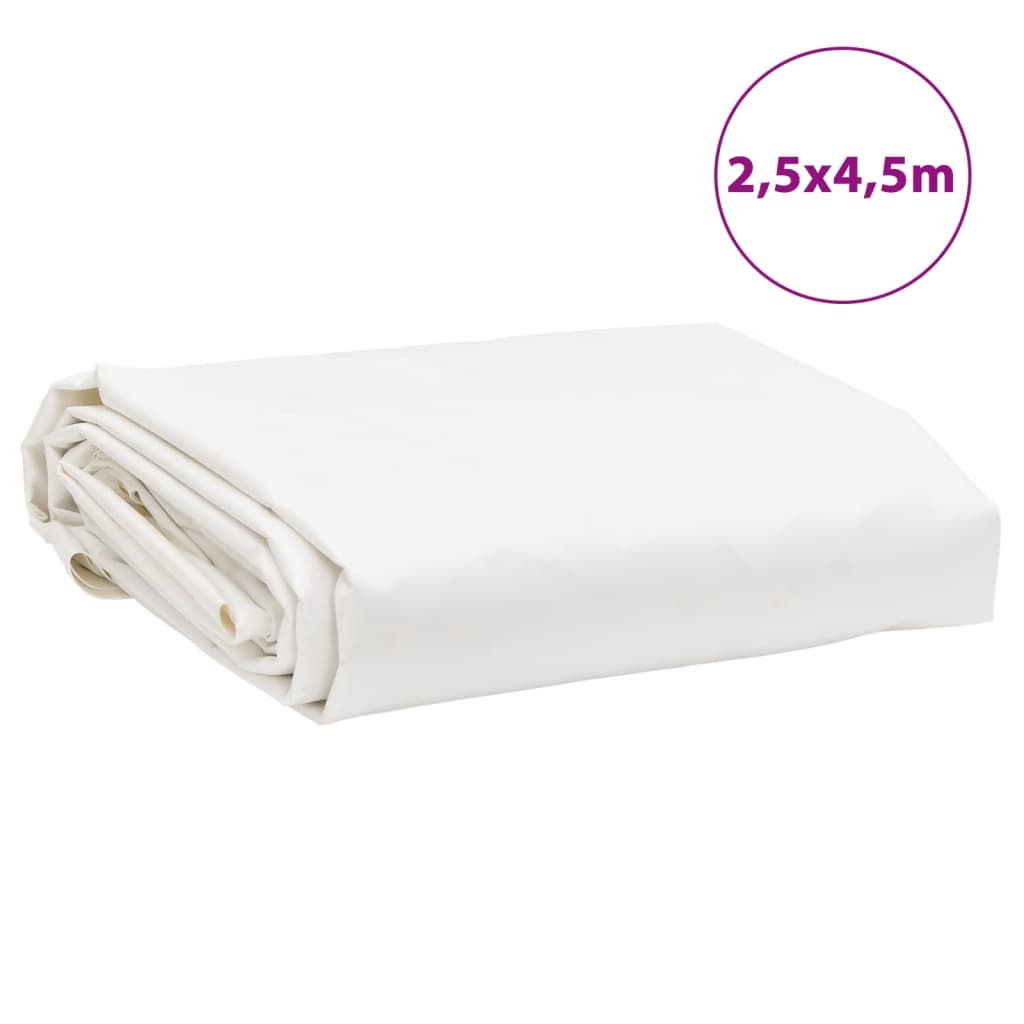 vidaXL Plandeka, biała, 2,5x4,5 m, 650 g/m²