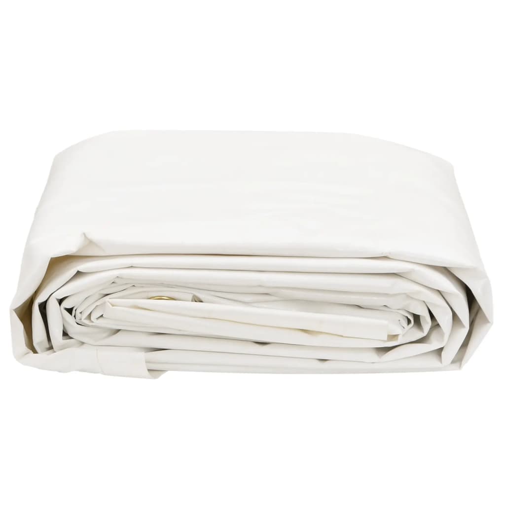 vidaXL Plandeka, biała, 5x7 m, 650 g/m²