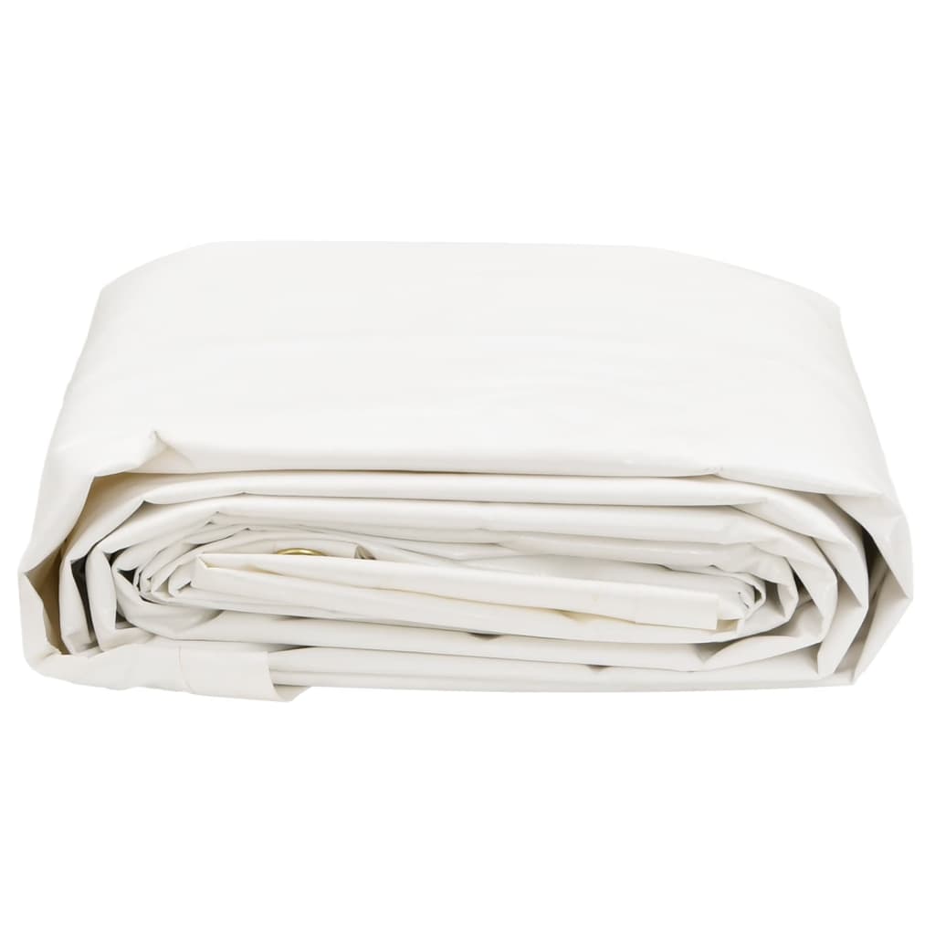 vidaXL Plandeka, biała, 5x8 m, 650 g/m²