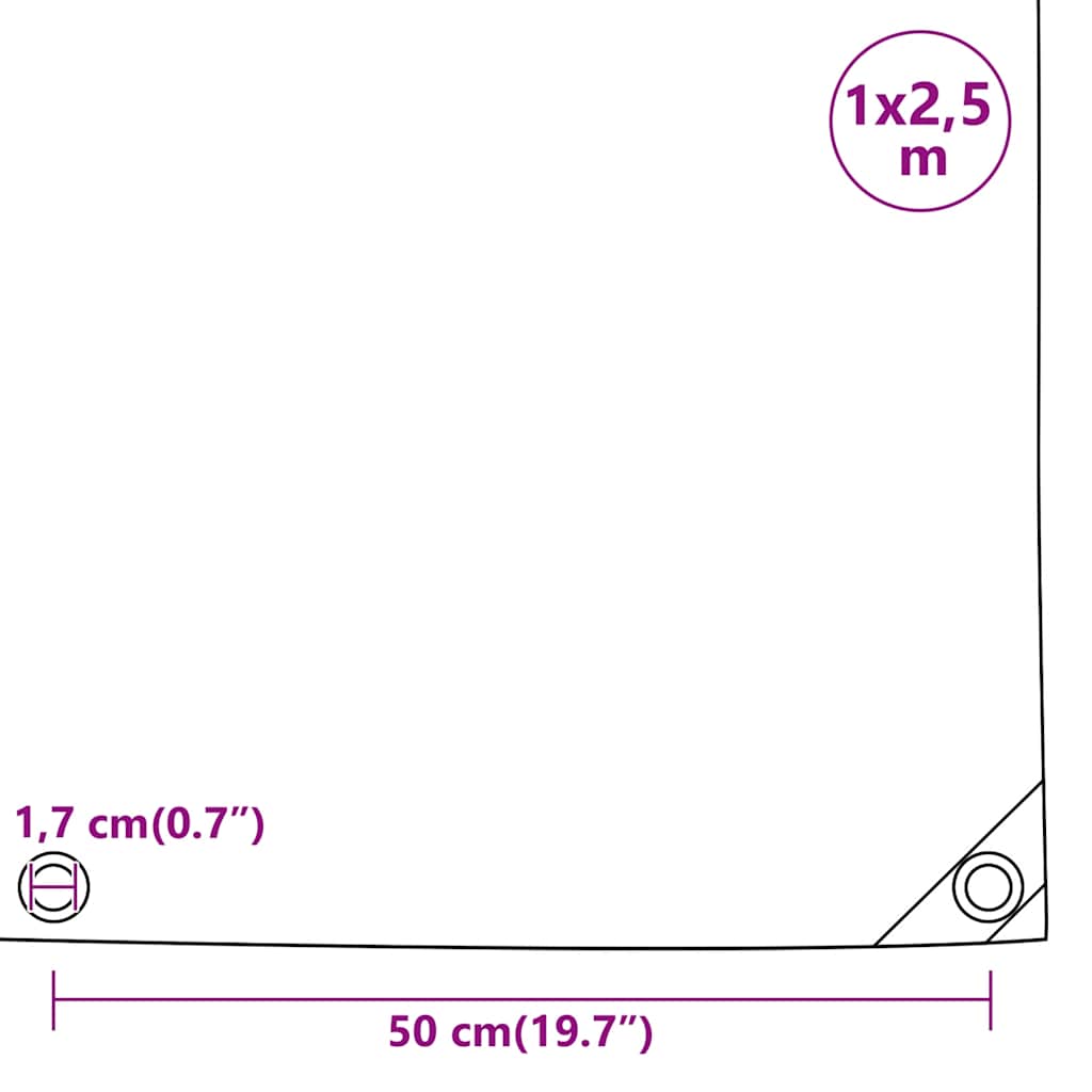 vidaXL Plandeka, czarna, 1x2,5 m, 650 g/m²