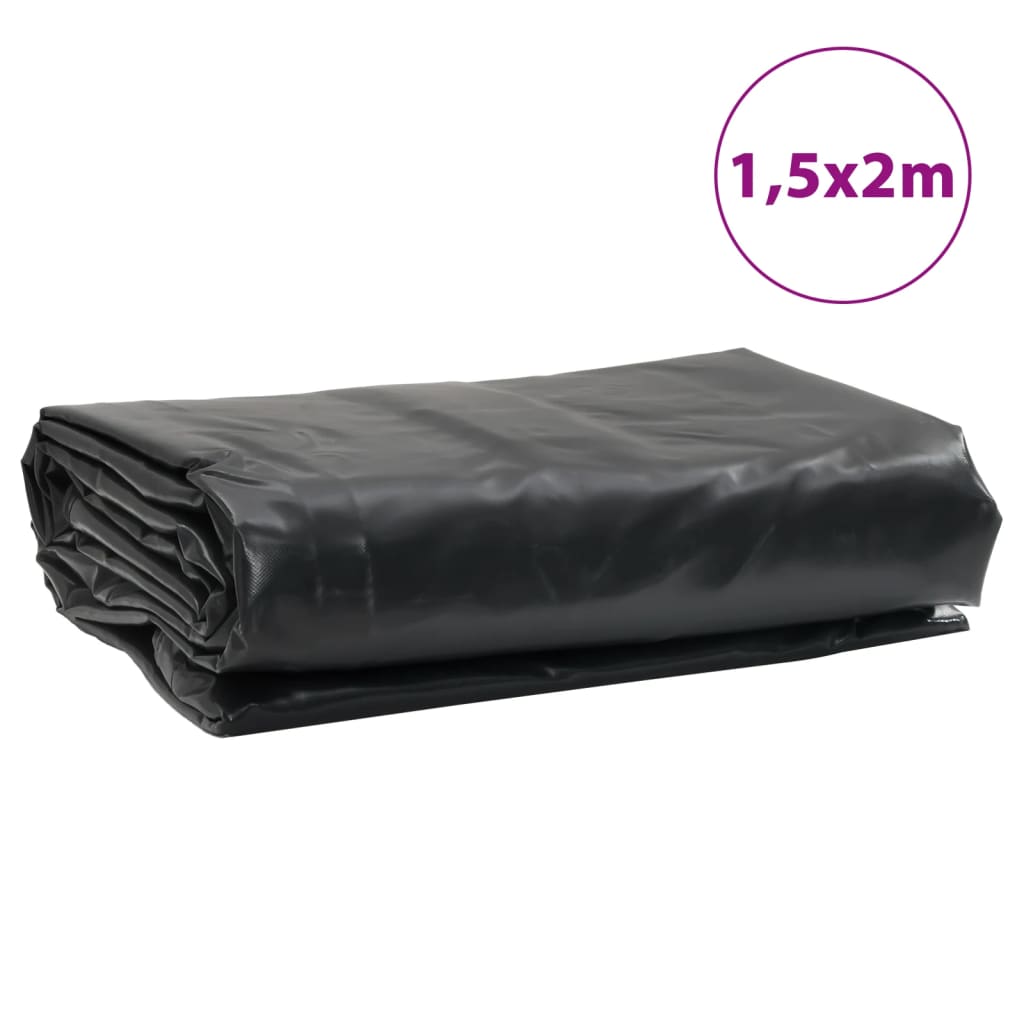 vidaXL Plandeka, czarna, 1,5x2 m, 650 g/m²