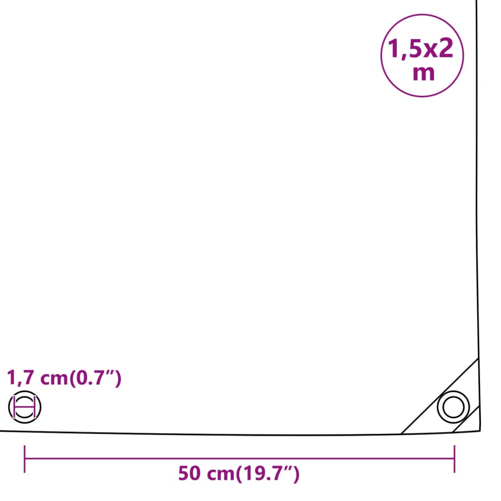vidaXL Plandeka, czarna, 1,5x2 m, 650 g/m²