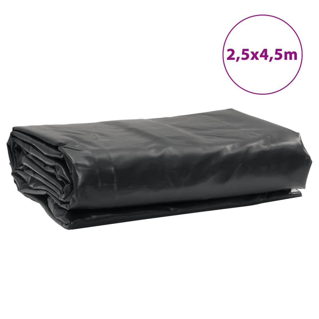 vidaXL Plandeka, czarna, 2,5x4,5 m, 650 g/m²