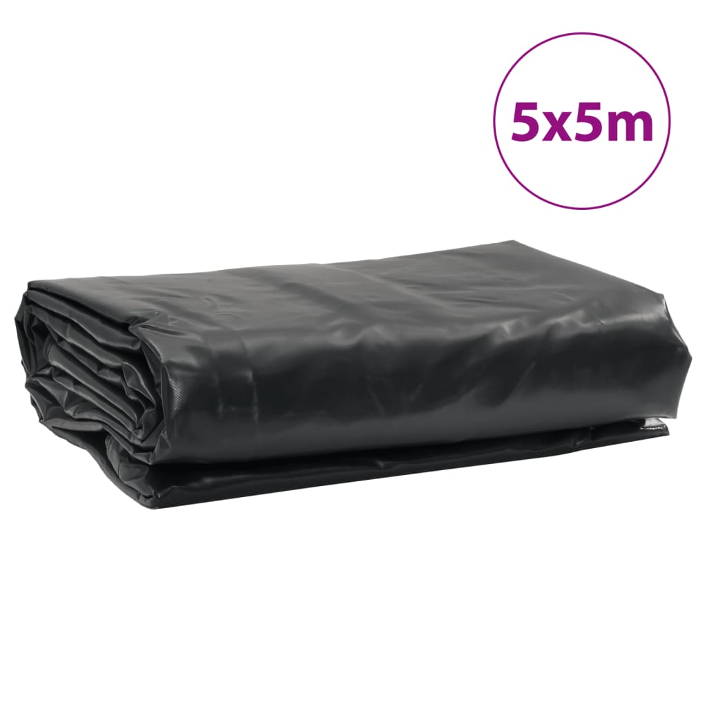 vidaXL Plandeka, czarna, 5x5 m, 650 g/m²