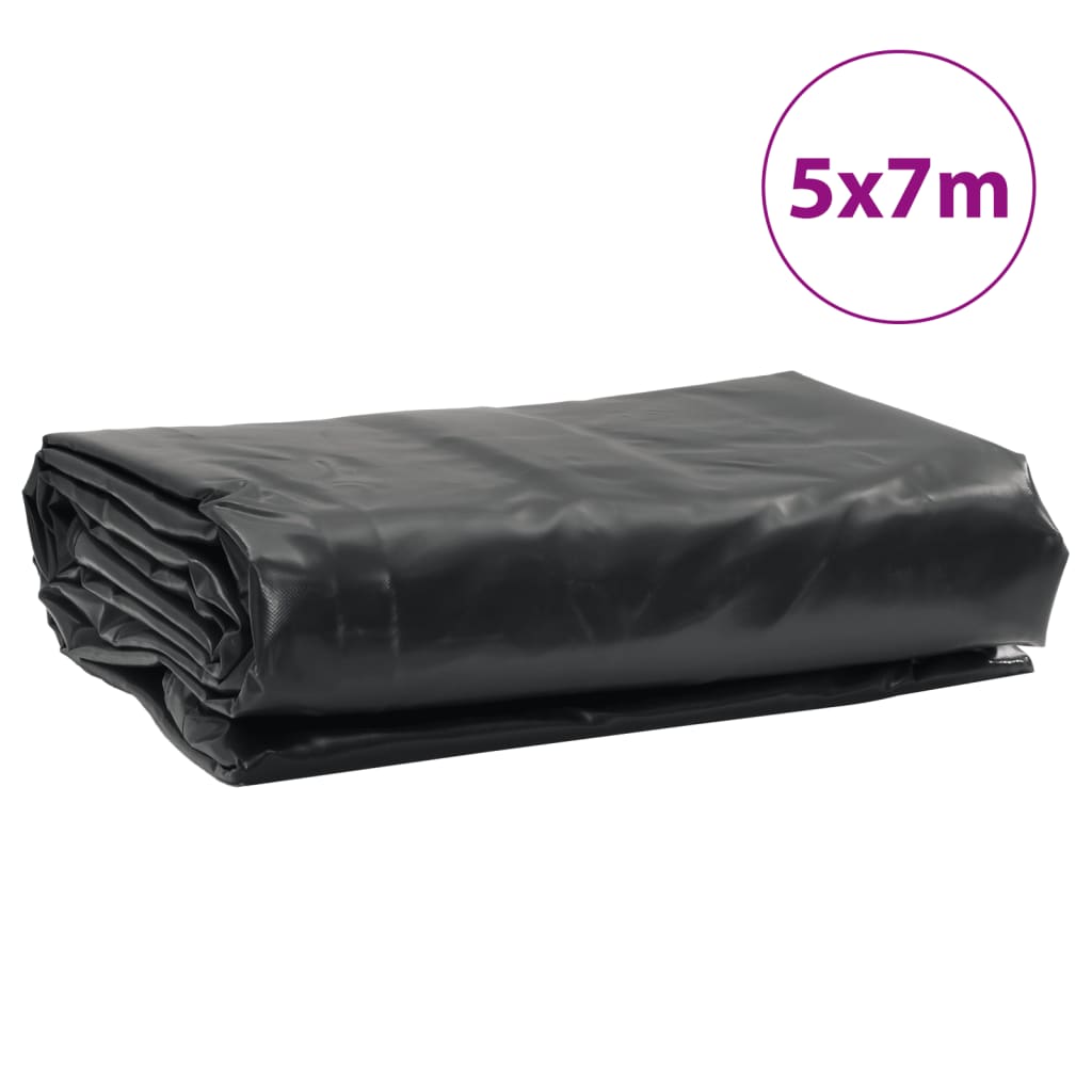 vidaXL Plandeka, czarna, 5x7 m, 650 g/m²