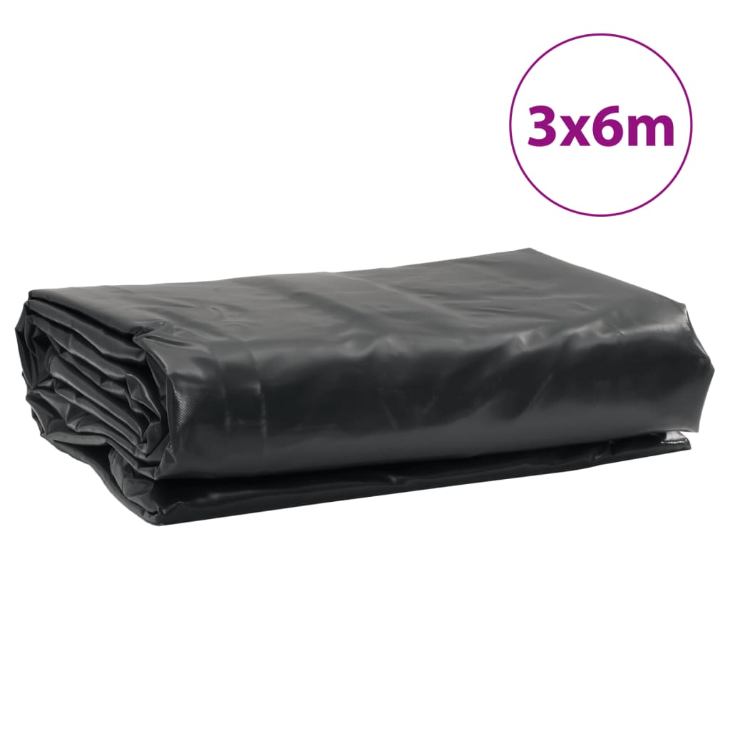 vidaXL Plandeka, antracytowa, 3x6 m, 650 g/m²