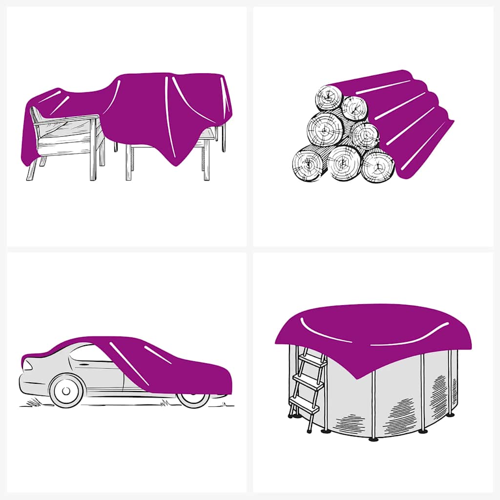 vidaXL Plandeka, antracytowa, 4x6 m, 650 g/m²